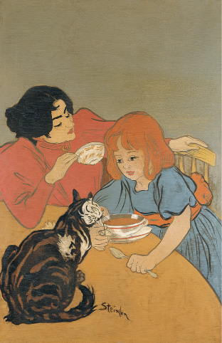 テオフィル=アレクサンドル・スタンラン《猫と一緒の母と子》