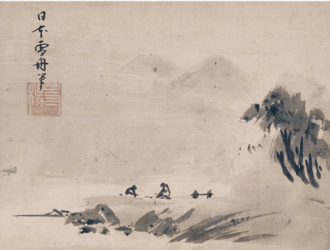 雪舟《漁樵問答図》室町時代 15世紀